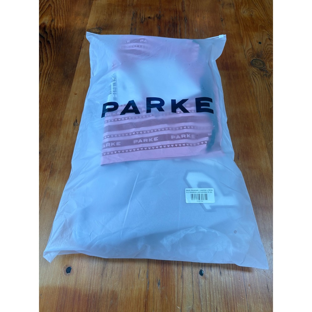 PARKE Valentines Varsity Mockneck- Lavender + White XXL New in Bag Heart Limited - Picture 14 of 16